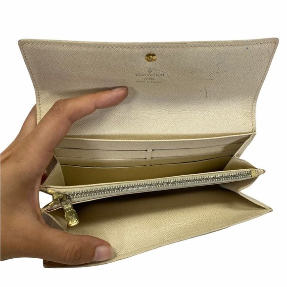 LOUIS VUITTON LONG WALLET PORTEFUILLE WHITE 956223 - Picture 9 of 10